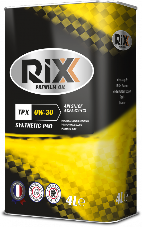 Масло моторное синтетическое RIXX TP X SAE 0W-30 API SN/CF ACEA C2/C3